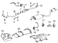 OEM 2021 Toyota Sienna Front Pipe Nut Diagram - 90177-A0021