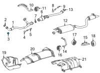 OEM Toyota Highlander Front Pipe Nut Diagram - 90177-A0021