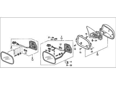 Acura 76200-SW5-C42ZH Mirror Assembly, Passenger Side Door (Starlight Black Pearl) (Heated)