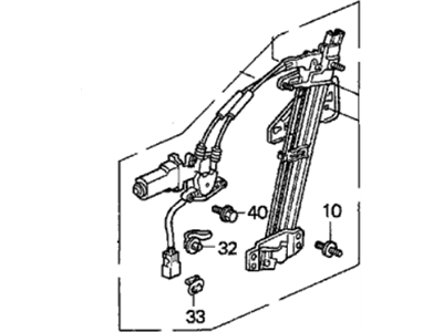 Acura 72250-SW5-A02 Regulator Assembly, Left Front Door Power
