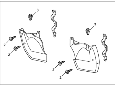 Acura 08P09-SZN-210 Rear Splash Guards (Aspen White Pearl - Exterior)