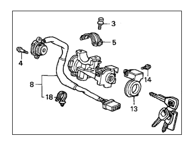 Acura 35100-S3V-A05NI Lock Assembly, Steering