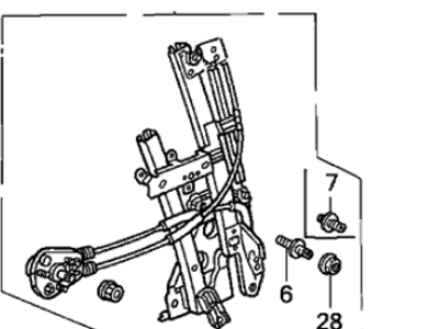 Acura 72750-SK8-024 Regulator, Left Rear Door Manual