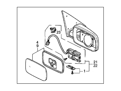Acura 76200-SK8-A21 Mirror Assembly, Passenger Side Door (R.C.)