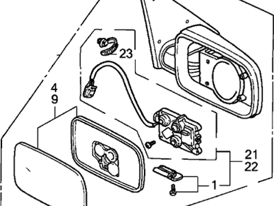 Acura 76250-SK8-A21 Mirror Assembly, Driver Side Door (R.C.)