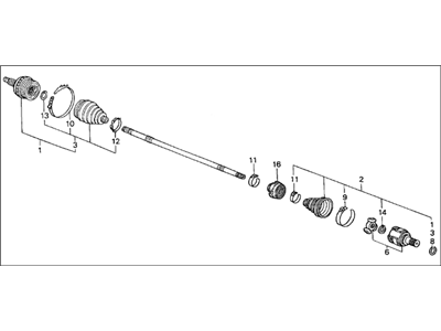 Acura 44305-ST7-A50 Driveshaft Assembly, Passenger Side