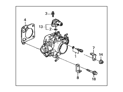 Acura 16400-P75-A01 Body Assembly, Throttle (Gf97D)