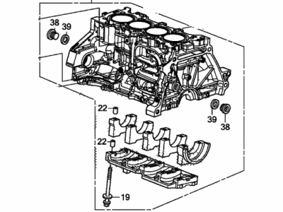 Honda 11000-RW0-810 Block Assy., Cylinder (DOT)