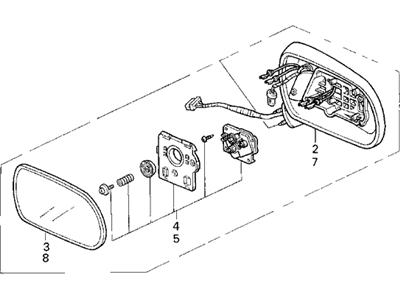 Acura 76250-SP1-A03ZC Mirror Assembly, Driver Side Door (Sirius White Pearl) (Heated)