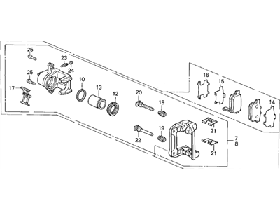 Acura 43230-SP0-003 Caliper Assembly, Left Rear (Nissin)