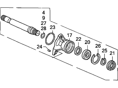 Acura 44500-SL5-000 Shaft Assembly, Half