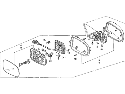 Acura 76250-SL5-A21ZB Mirror Assembly, Driver Side Door (Granada Black Pearl) (R.C.)