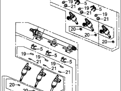 Acura 16010-R9P-305 Injector Set, Fuel