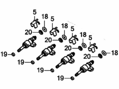 Acura 16010-6B2-305 INJECTOR SET, FUEL
