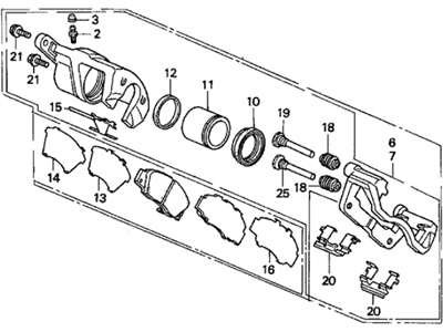 Acura 45230-SP0-A01 Caliper Assembly, Driver Side (17Cl-15Vn) (Nissin)