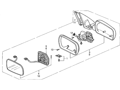 Acura 76250-SP0-A11ZM Mirror Assembly, Driver Side Door (Granada Black Pearl) (Heated)