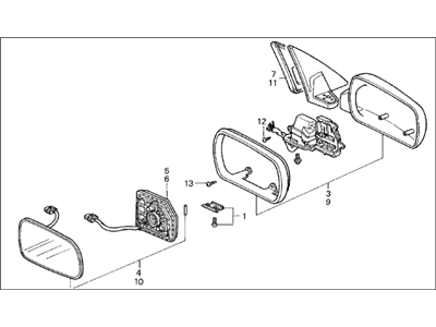 Acura 76200-SP0-A11ZM Mirror Assembly, Passenger Side Door (Granada Black Pearl) (Heated)