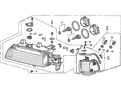 Acura 33150-SP0-A03 Driver Side Headlight Assembly Composite