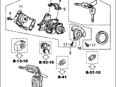 Acura 06350-SEP-C20 Cylinder Set, Key