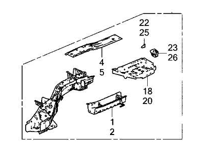 Acura 65660-TYA-305ZZ Frame Complete Left, Rear