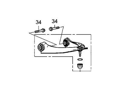 Acura 51510-TYA-A01 Upper Arm Complete, Front