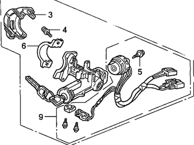 Acura 72146-SK7-A01 Cylinder, Driver Side Door (Hondalock)