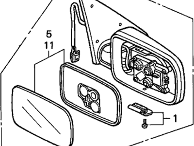 Acura 76250-SK7-A11 Mirror Assembly, Driver Side Door