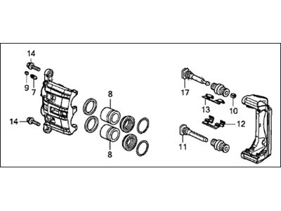Acura 45018-TYS-A50 Caliper Sub-Assembly, Right Front