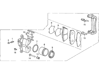 Acura 45230-SG0-G04 Caliper Assembly, Driver Side (17Cl-15Vn) (Nissin)