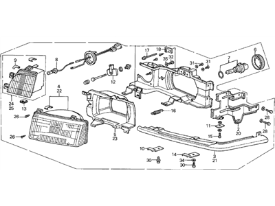 Acura 33150-SD4-A01 Left Headlight Assembly (Fog)