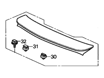 Acura 71700-S6M-003ZE Spoiler Assembly, Tailgate (Satin Silver Metallic)