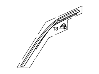 Acura 72460-SL0-013ZC Molding, Left Front Drip & Retainer (Berlina Black)