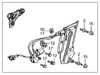 Acura 72560-SG0-004 Regulator Assembly, Driver Side Quarter Window (Nippon Cable)