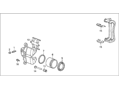 Acura 45210-SG0-013 Caliper Assembly, Passenger Side (Nissin)