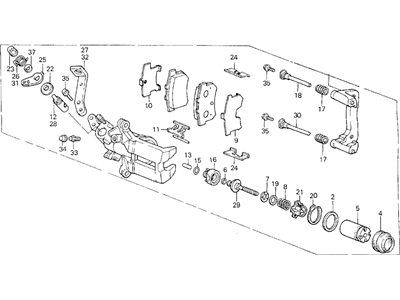 Acura 43230-SG0-033 Caliper Assembly, Left Rear (Nissin)