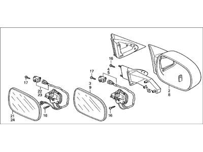 Acura 76200-SY8-A02ZB Mirror Assembly, Passenger Side Door (Cypress Green Pearl) (R.C.)