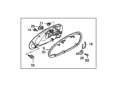 Acura 72080-SY8-A01ZL Handle Set, Driver Side (Outer) (Milano Red)