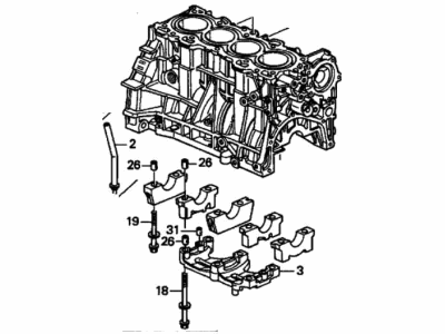 Honda 11000-P8A-A02 Block, Cylinder