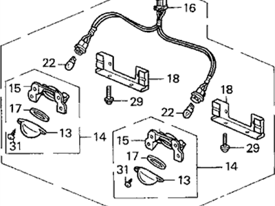 Acura 34100-SY8-A01 Light Assembly, License