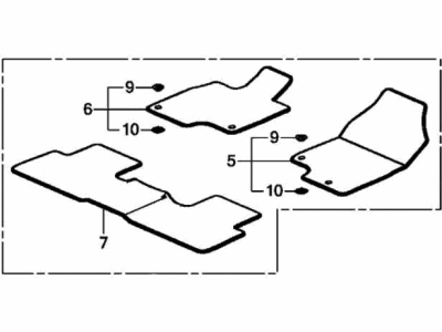 Acura 83600-TJB-A10ZA Floor Mat Set (Deep Black)
