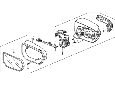 Acura 76250-STK-A02ZB Mirror Assembly, Driver Side Door (Nighthawk Black Pearl) (R.C.)