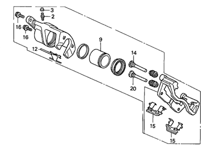 Acura 45019-SZ3-A01 Caliper Sub-Assembly, Left Front