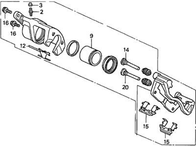 Acura 45018-SZ3-A01 Caliper Sub-Assembly, Right Front