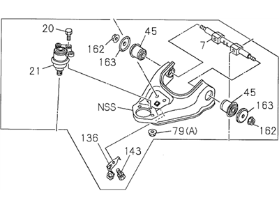 Acura 8-97104-174-1 Arm, Passenger Side Control (Upper)