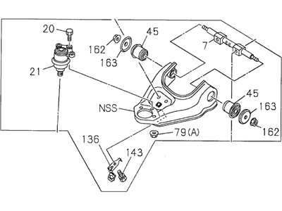 Acura 8-97104-175-1 Arm, Driver Side Control (Upper)