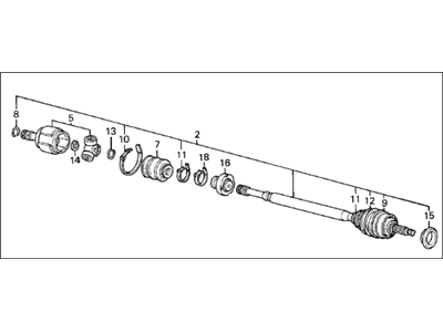 Acura 44306-SD2-966 Driveshaft Assembly, Driver Side