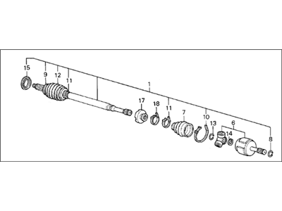 Acura 44305-SD2-964 Driveshaft Assembly, Passenger Side