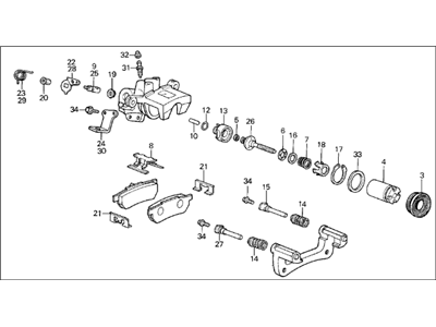 Acura 43210-SD2-A07 Caliper Assembly, Right Rear (Nissin)