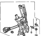 OEM 1993 Acura Integra Regulator, Left Rear Door Manual - 72750-SK8-024