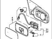 OEM 1990 Acura Integra Mirror Assembly, Passenger Side Door (R.C.) - 76200-SK8-A21